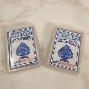 Hoyle Waterproof Clear Playing Cards 2 Decks 2 Card Holders